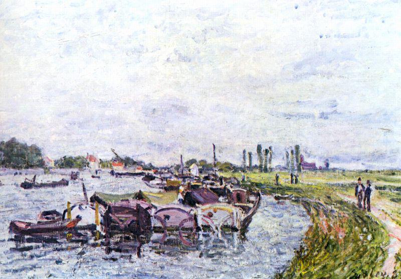 Alfred Sisley Frachtkahne bei Saint-Mammes Norge oil painting art